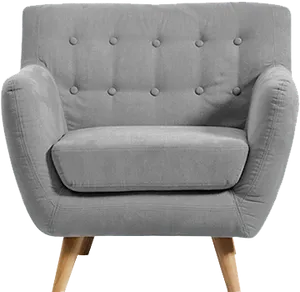 Modern Gray Armchair Design PNG image