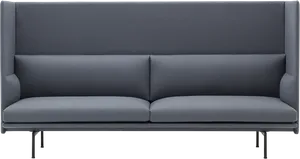 Modern Gray Couch Design PNG image