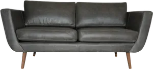 Modern Gray Leather Sofa PNG image