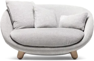Modern Gray Loveseat Sofa PNG image