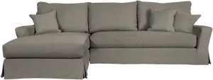 Modern Gray Sectional Sofa PNG image