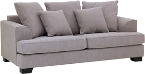 Modern Gray Striped Sofa PNG image