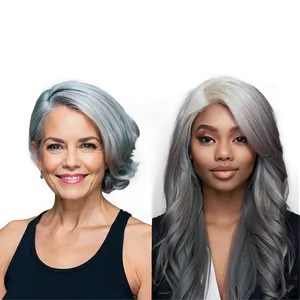 Modern Grey Hair Trends Png Rrd PNG image