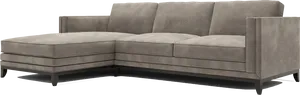 Modern Grey Sectional Sofawith Chaise PNG image