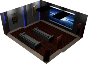 Modern Home Theater Design PNG