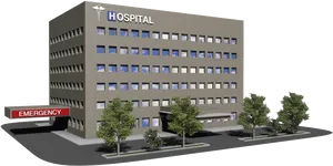 Modern Hospital Building Exterior3 D Rendering PNG