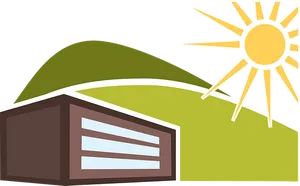 Modern House Sunrise Vector