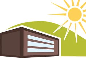 Modern House Sunrise Vector