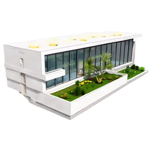 Modern House With Indoor Garden Png Fky PNG image