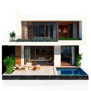 Modern House With Rooftop Terrace Png 06202024 PNG image