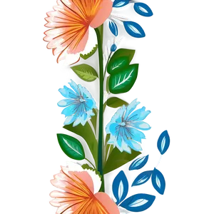 Modern Indie Flower Print PNG Hdd93 PNG