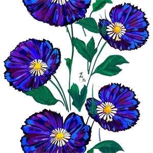 Modern Indie Flower Print Png Tfl PNG image