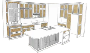 Modern Kitchen Design Sketch PNG image