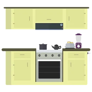 Modern Kitchen Setup Vector PNG image