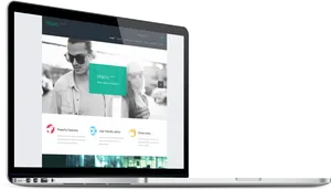 Modern Laptop Mockup Displaying Website PNG image