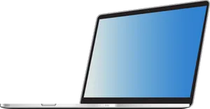 Modern Laptop Open Blank Screen