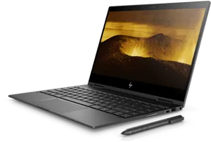 Modern Laptopwith Stylus PNG image