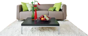 Modern Living Room Decor PNG image
