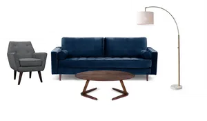 Modern Living Room Furniture Setup PNG image