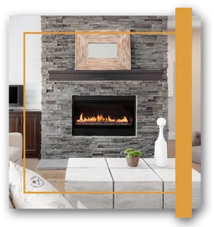 Modern Living Roomwith Fireplace PNG image