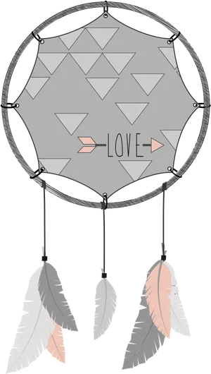 Modern Love Themed Dreamcatcher PNG