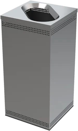 Modern Metallic Trash Can PNG image