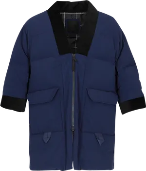 Modern Navy Kimono Jacket PNG image