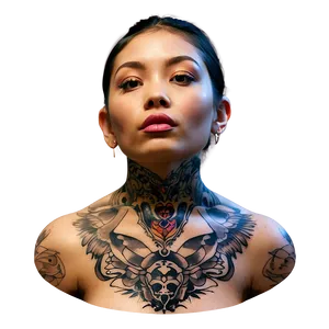 Modern Neck Tattoo Illustrations Png Smm PNG image