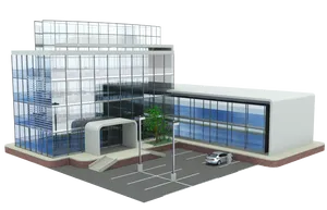 Modern Office Building Rendering