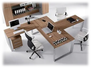 Modern Office Setup Top View