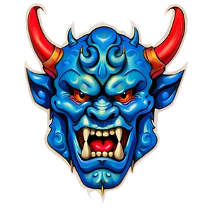 Modern Oni Tattoo Design PNG 06122024 PNG