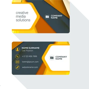 Modern Orange Business Card Design PNG image