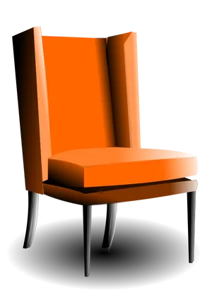 Modern Orange Chair Design PNG image