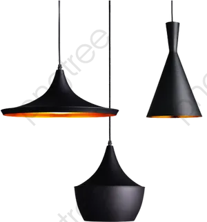 Modern Pendant Lights Collection PNG image