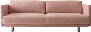 Modern Pink Fabric Couch PNG image