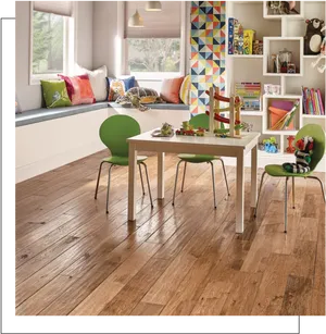 Modern Playroomwith Dark Wood Flooring PNG image