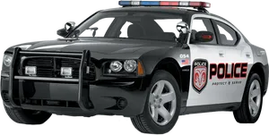 Modern Police Car With Emergency Lights PNG image