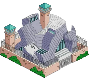 Modern Prison Architecture Illustration PNG image