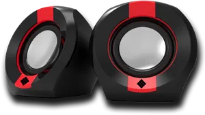 Modern Red Black Desktop Speakers PNG image