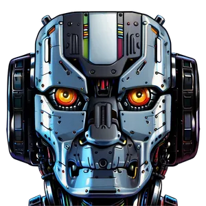 Modern Robot Head Art Png 80 PNG image