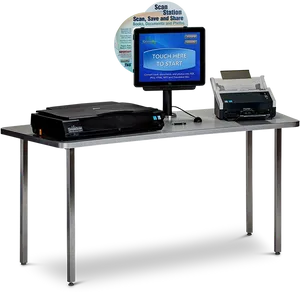 Modern Scan Station Setup PNG image