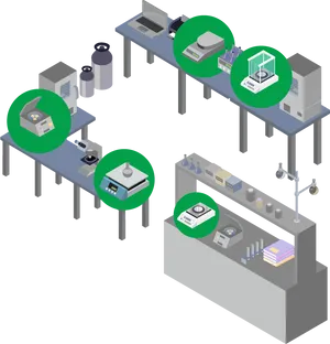 Modern Science Lab Equipment Illustration PNG image