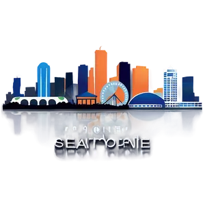 Modern Seattle Skyline Vector PNG Cvr51 PNG