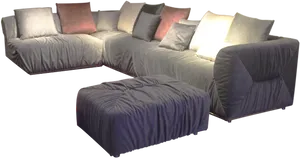 Modern Sectional Sofawith Ottoman PNG image