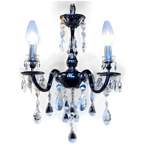 Modern Silver Chandelier PNG 1