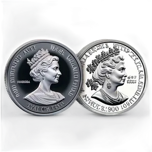 Modern Silver Coin Rendering Png Acu PNG image