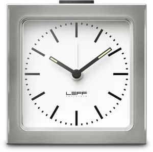 Modern Silver Framed White Clock PNG image