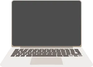 Modern Silver Laptop Vector PNG image