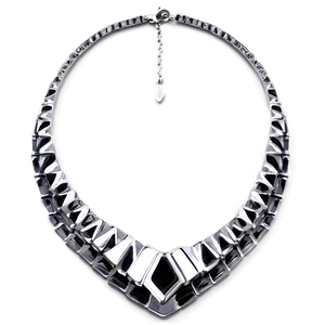 Modern Silver Necklace PNG 06282024