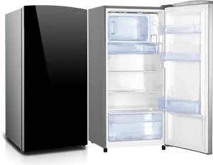 Modern Single Door Refrigerator Open PNG image